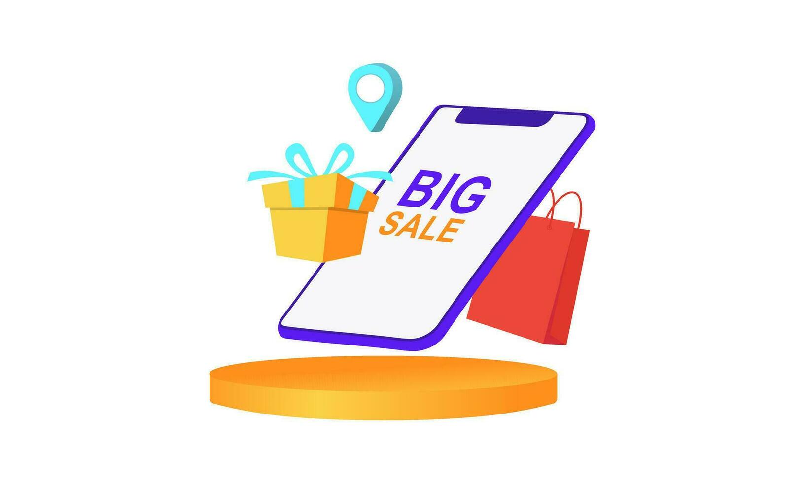 Smartphone with shop app. Shopping online on website in mobile application vector