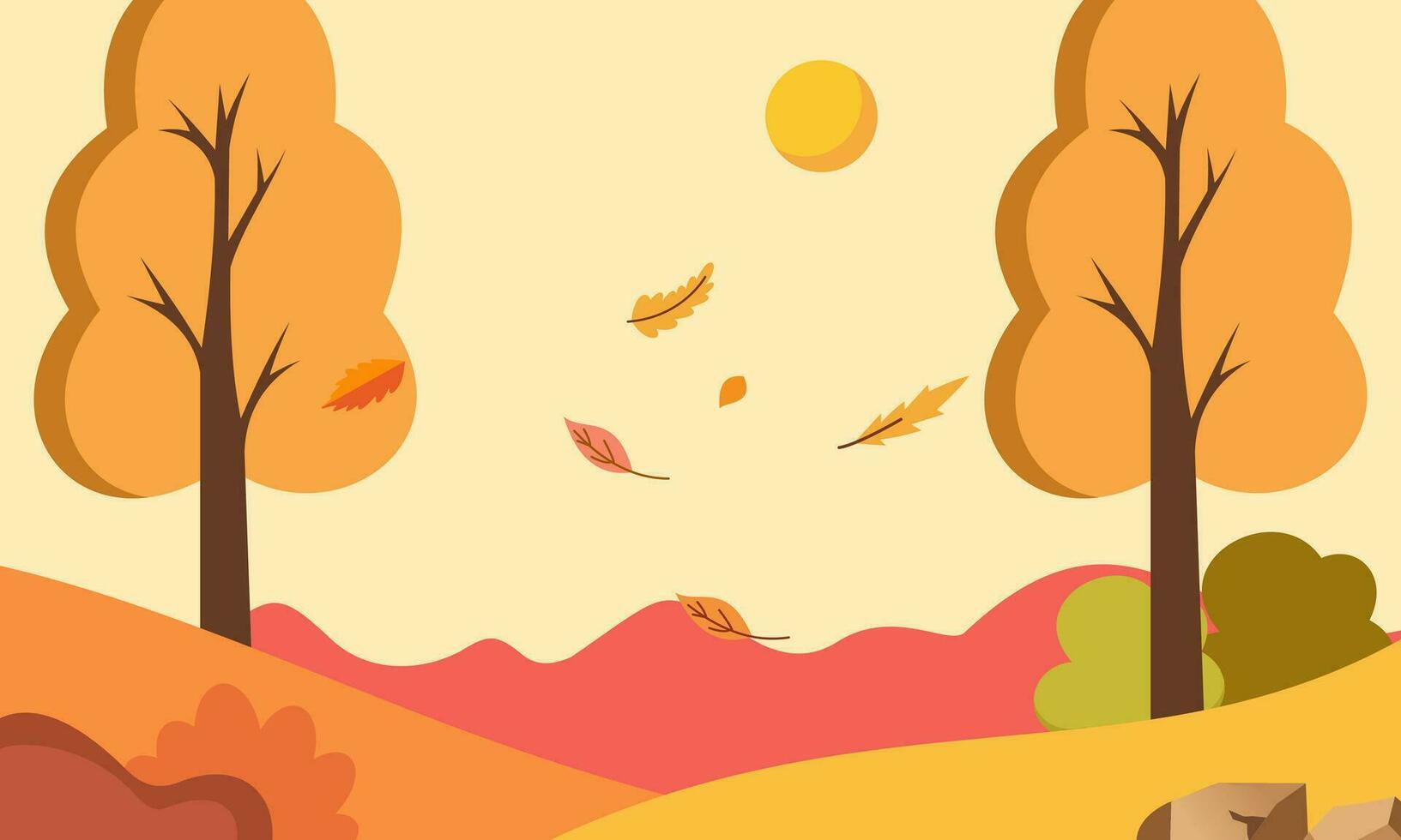 Flat autumn leaves background vector