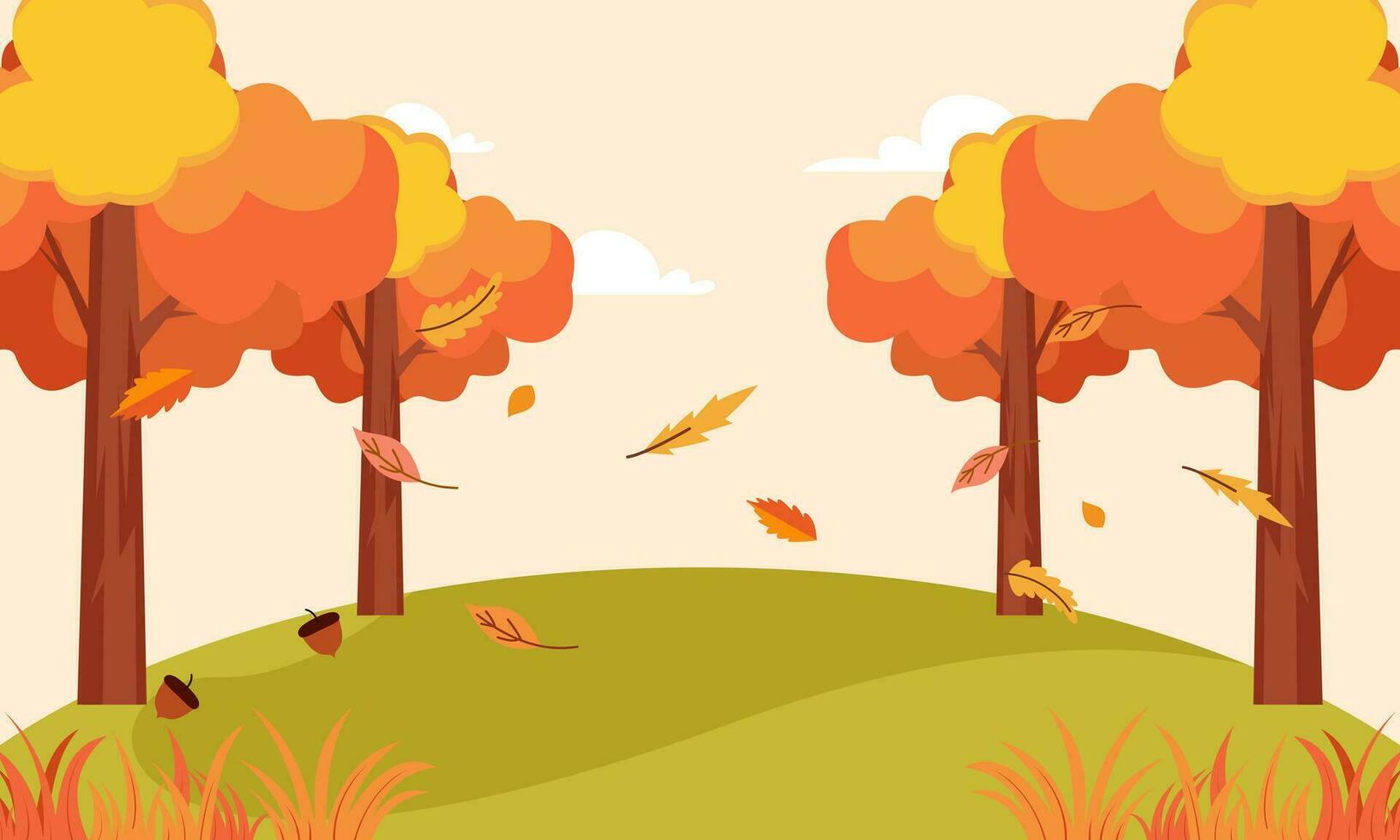 Flat autumn leaves background vector