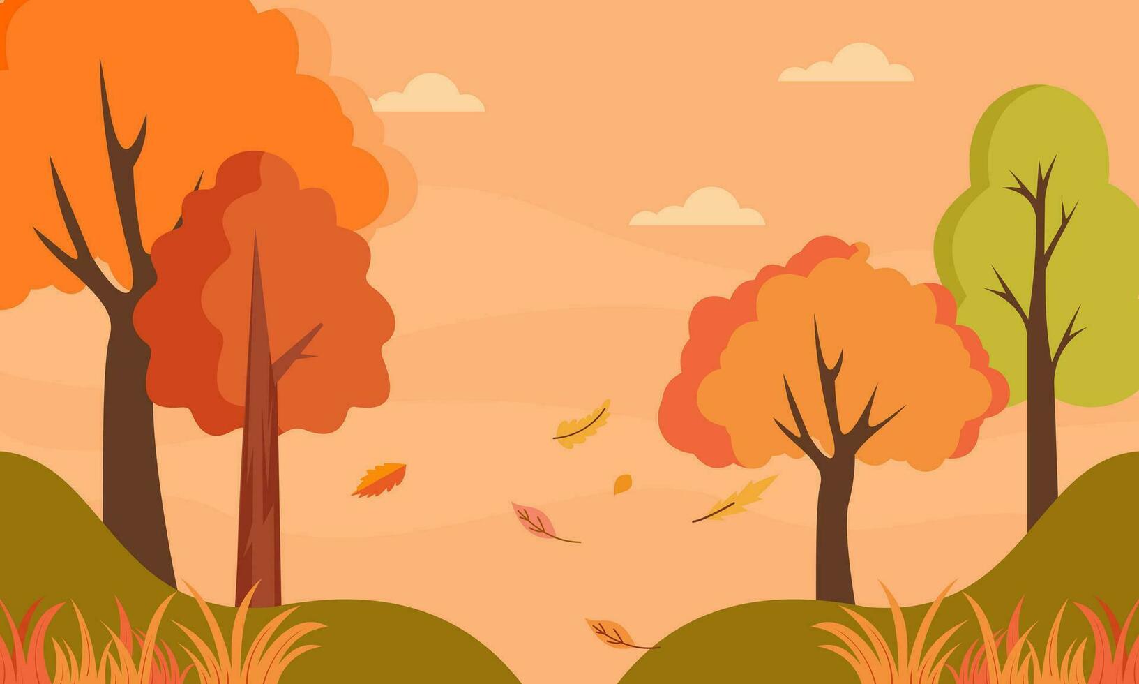 Flat autumn leaves background vector