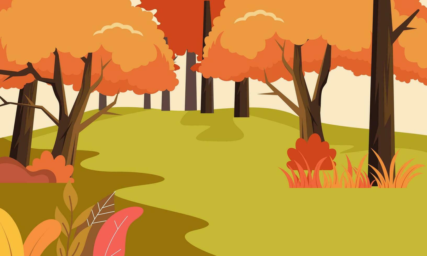 Flat autumn leaves background vector