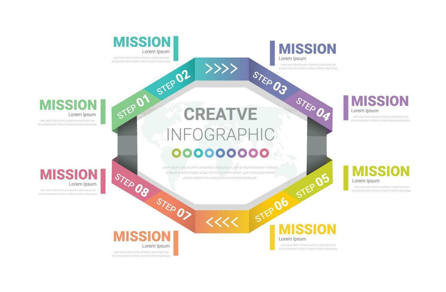 Template for cycle diagram, graph, presentation and round chart. Business concept with 8 equal options. vector