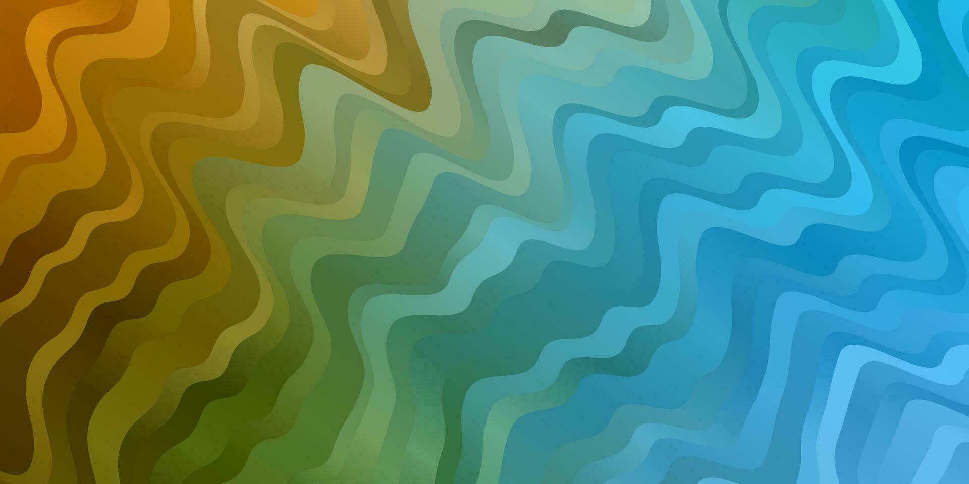 Light Blue, Green vector background with curved lines.