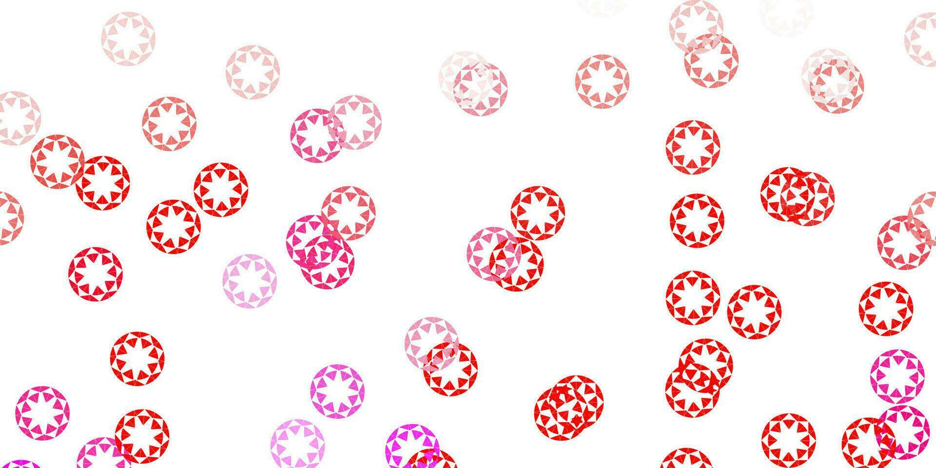 Light pink, yellow vector background with bubbles.