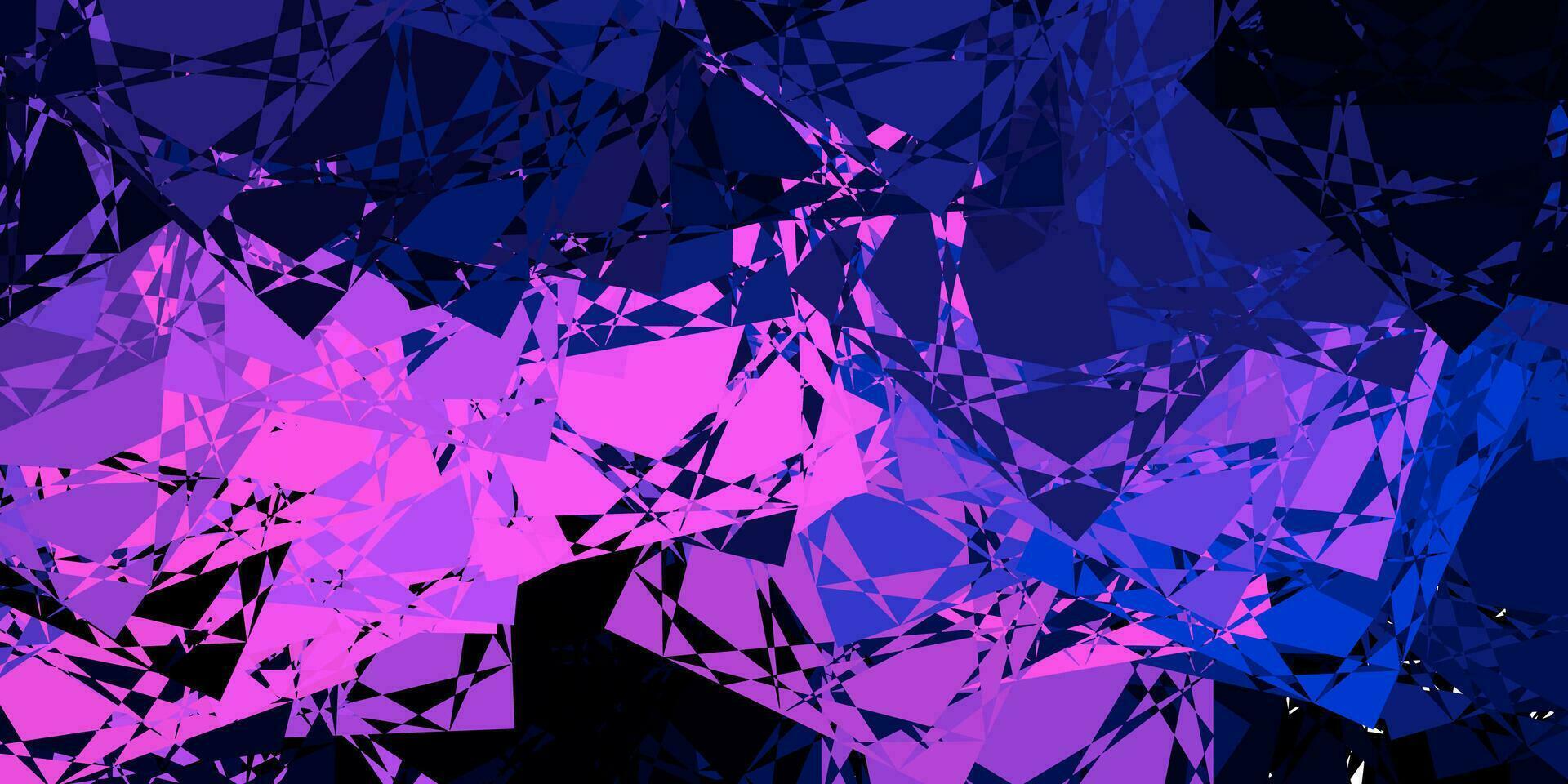 Dark Pink, Blue vector background with triangles.