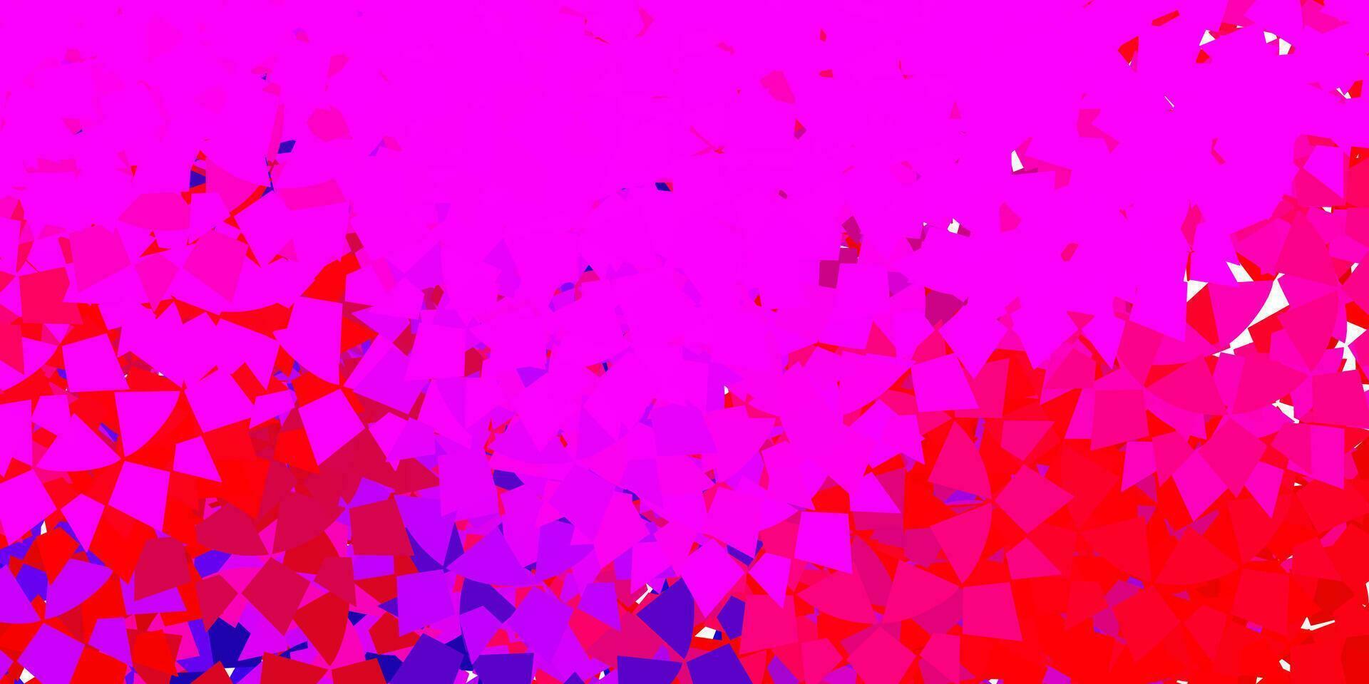 Light pink, red vector background with triangles.