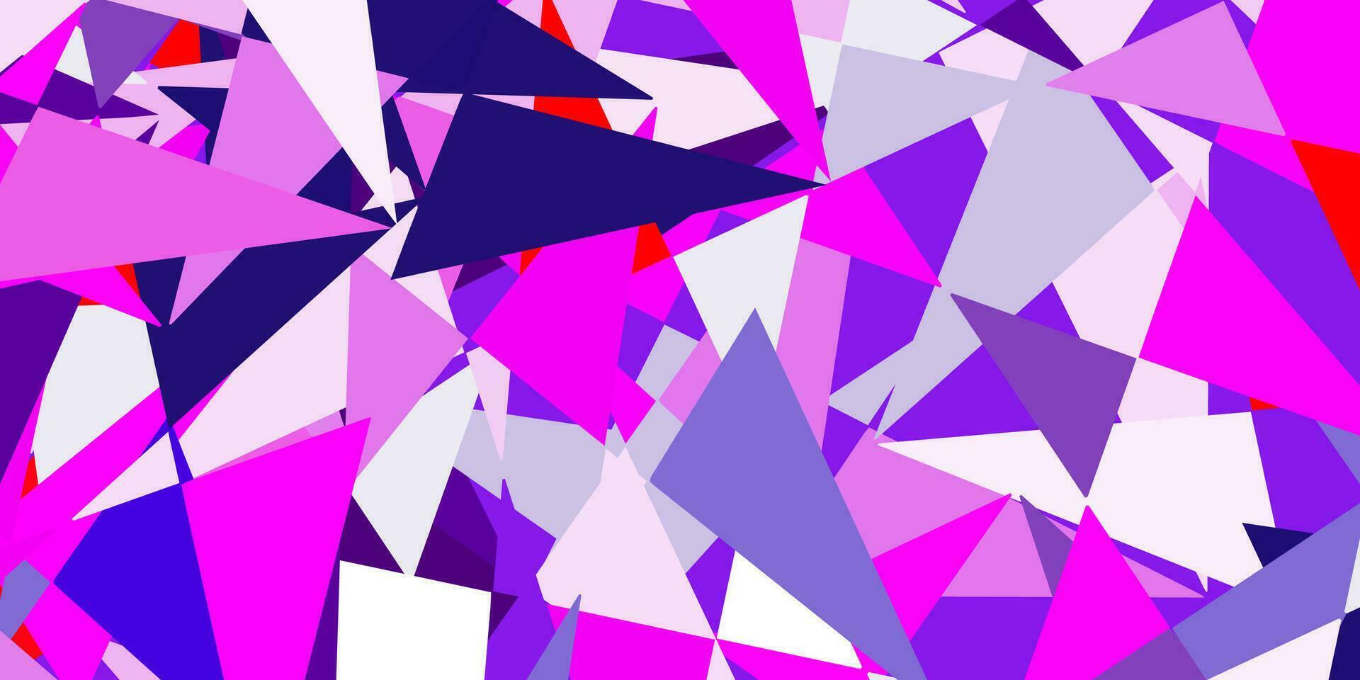 Light purple, pink vector background with triangles.
