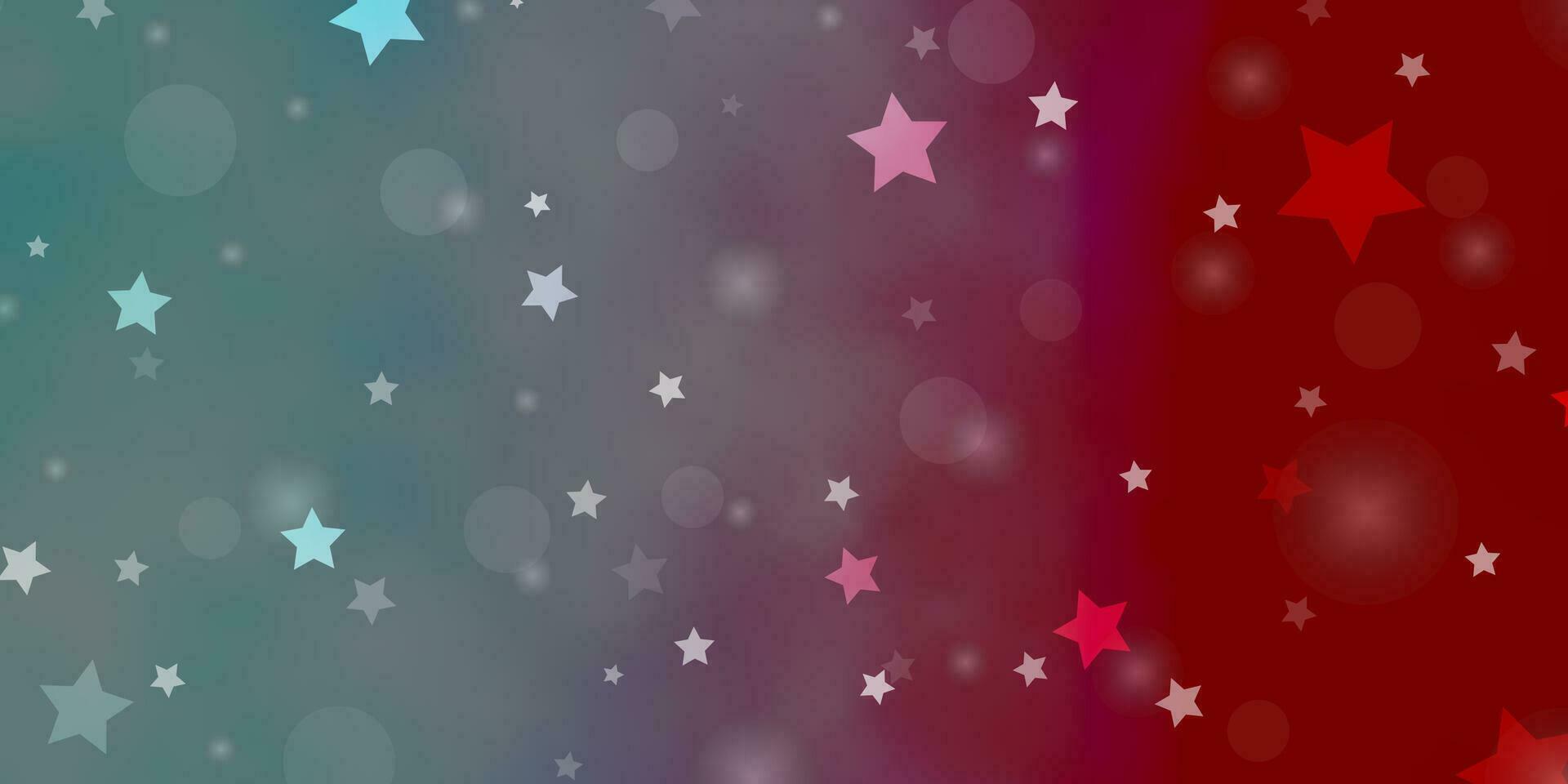 Light Blue, Red vector backdrop with circles, stars.