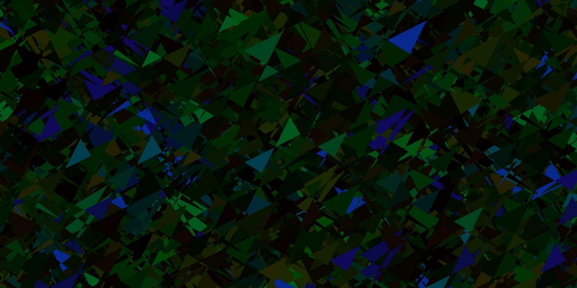 Dark blue, green vector backdrop with triangles, lines.