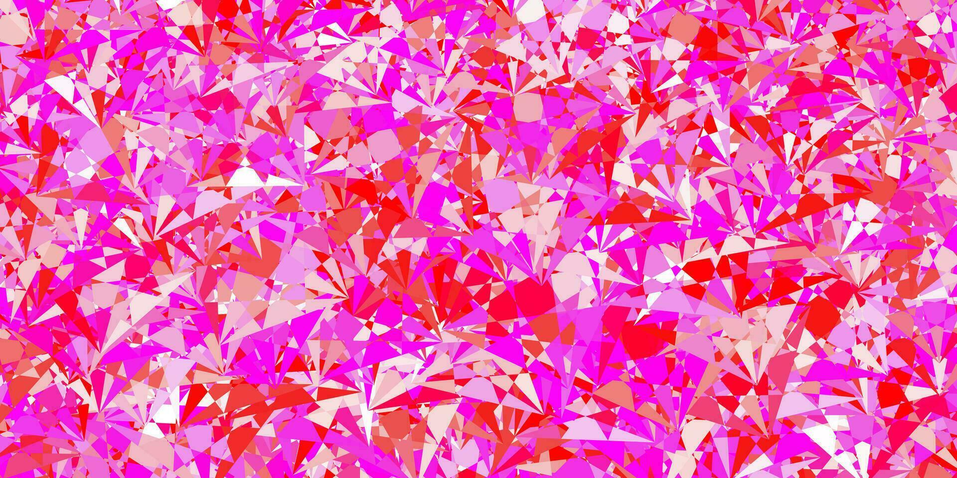 Light Pink, Red vector backdrop with triangles, lines.