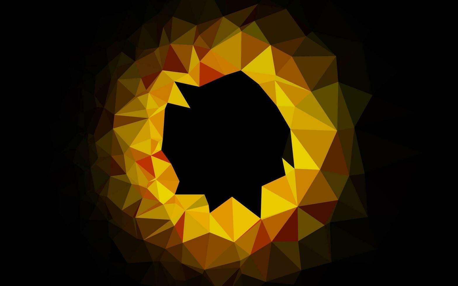 Dark Yellow, Orange vector polygonal background.