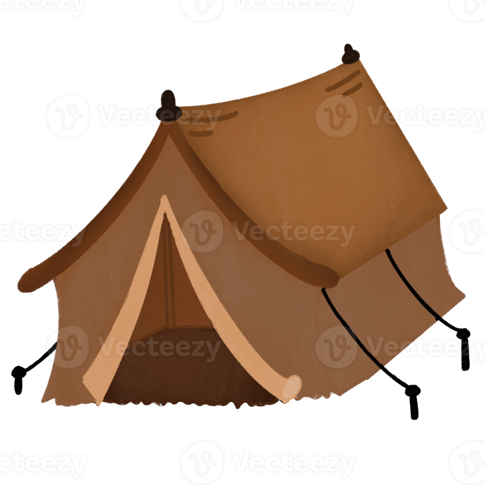 Tent Camping vocation on tranparent backgroung png . pro