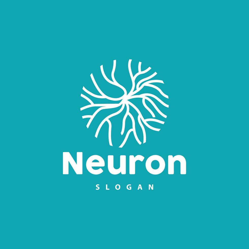 Neuron Logo, Neuron Nerve or Seaweed Vector Abstract Molecule Design, Template Illustration