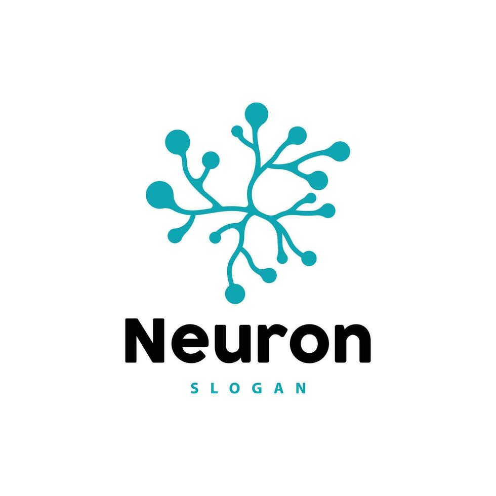 Neuron Logo, Neuron Nerve or Seaweed Vector Abstract Molecule Design, Template Illustration