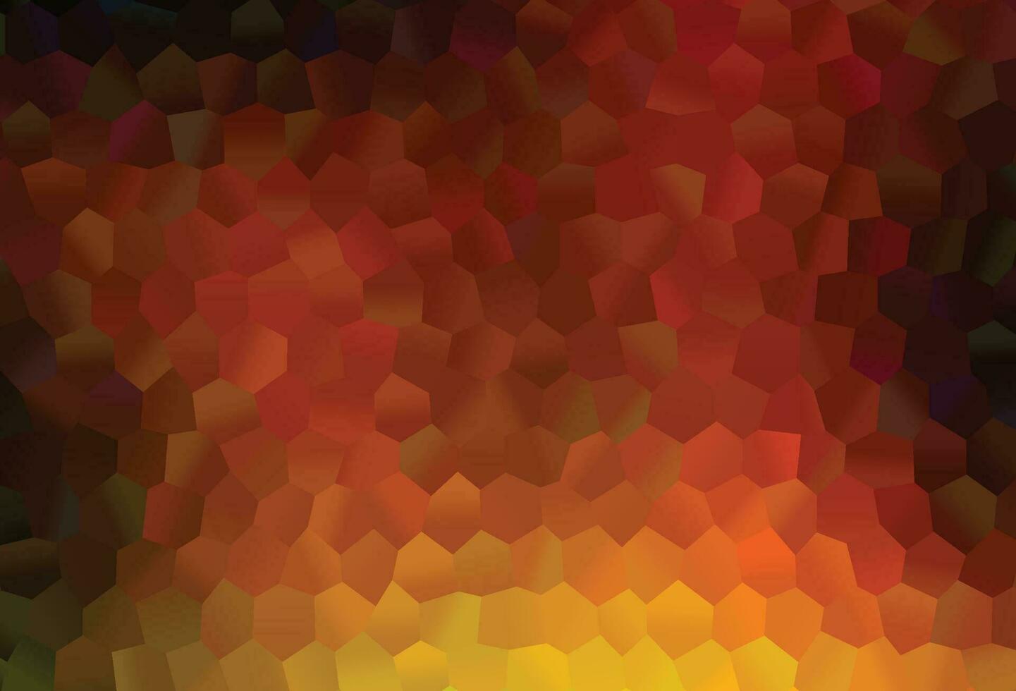 Dark Yellow, Orange vector background with hexagons.