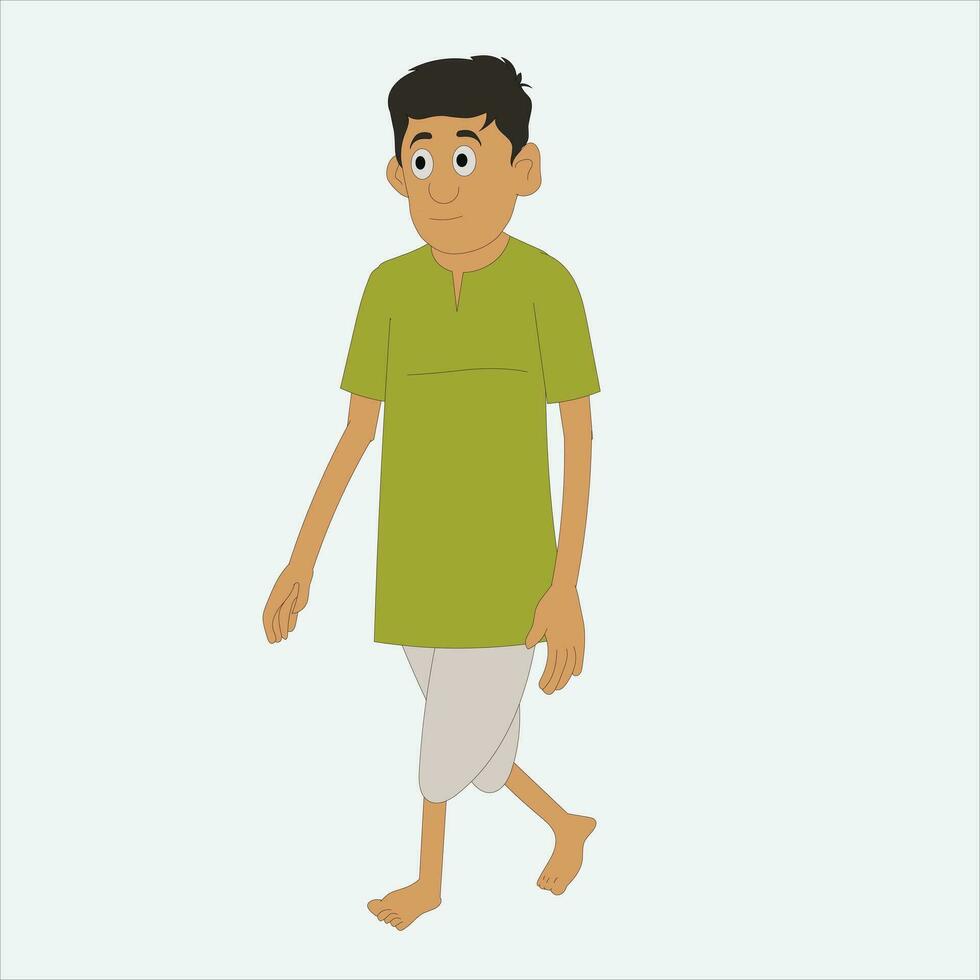 Indian boy character front site vector