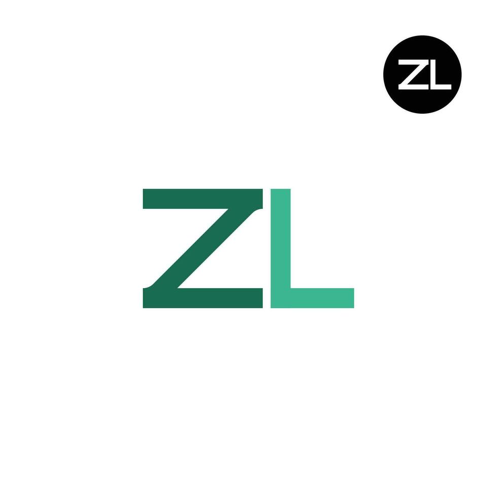 letra zl monograma logo diseño vector