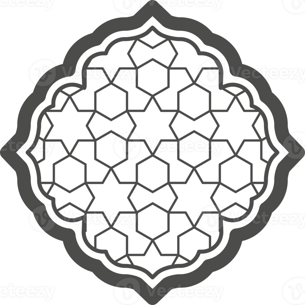 Ramadan window with pattern. Arabic frame of mosque door. Islamic design template. Oriental decoration with ornament. png