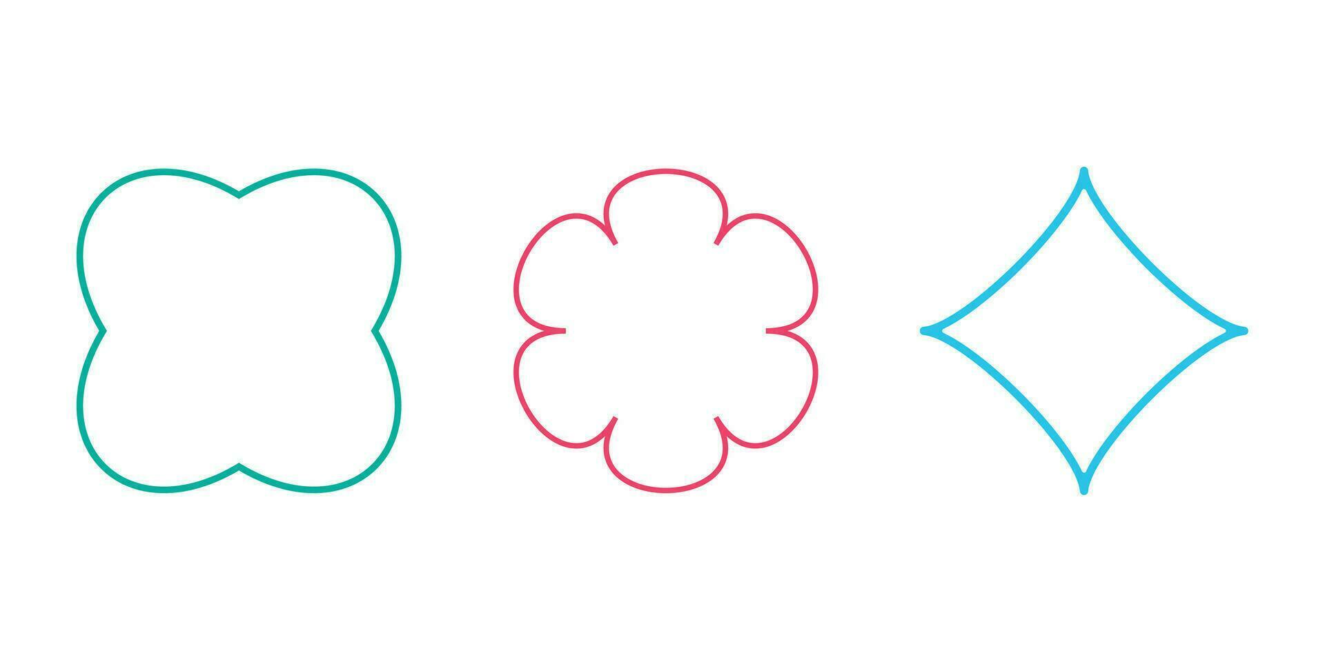 Minimalist geometric shapes, abstract art. Star and flower, simple and basic form for element vector