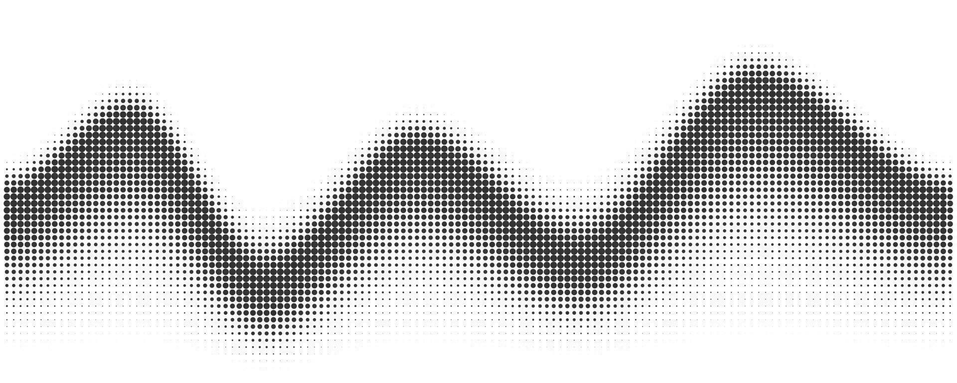 Dotted wave background. Halftone abstract vector gradient. Particle flow fade. Textured fluid effect. Dynamic design with points.