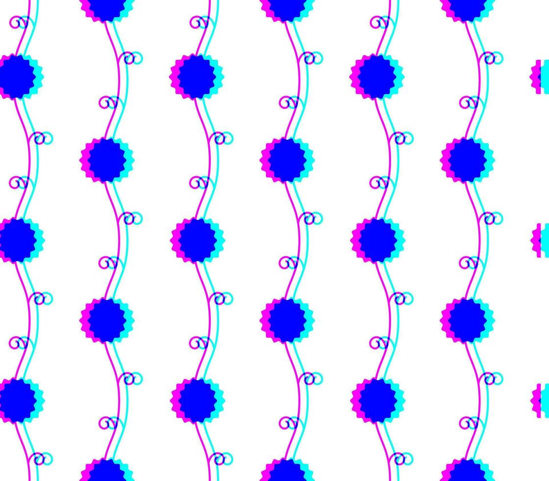 Branch and Flower Seamless Pattern with Risograph Style Trends for Printing Needs, Wallpaper Background vector