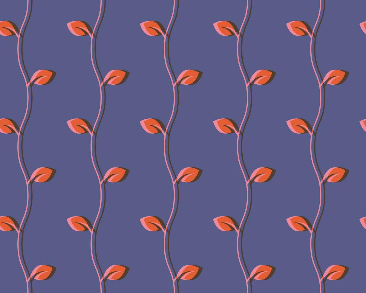 Branch and Leaf Seamless Pattern with Risograph Style Trends for Printing Needs, Wallpaper Background vector