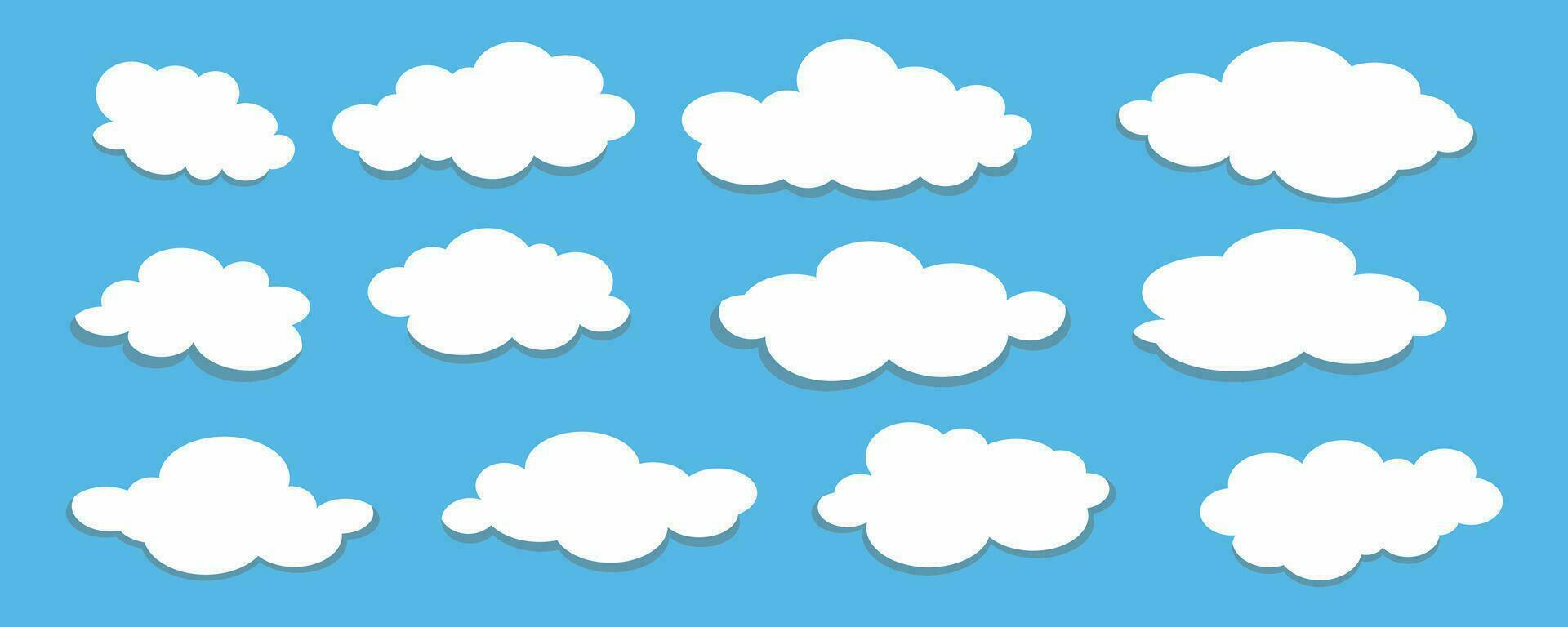 White clouds on spring blue sky in cartoon style for background or wallpaper design vector