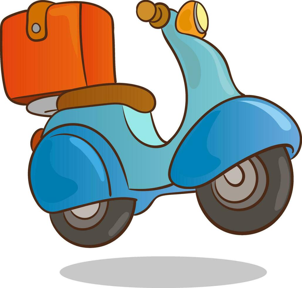 Scooter and Delivery Packages Plasticine Cartoon Style Express Logistic with Tracking for Business. Vector illustration