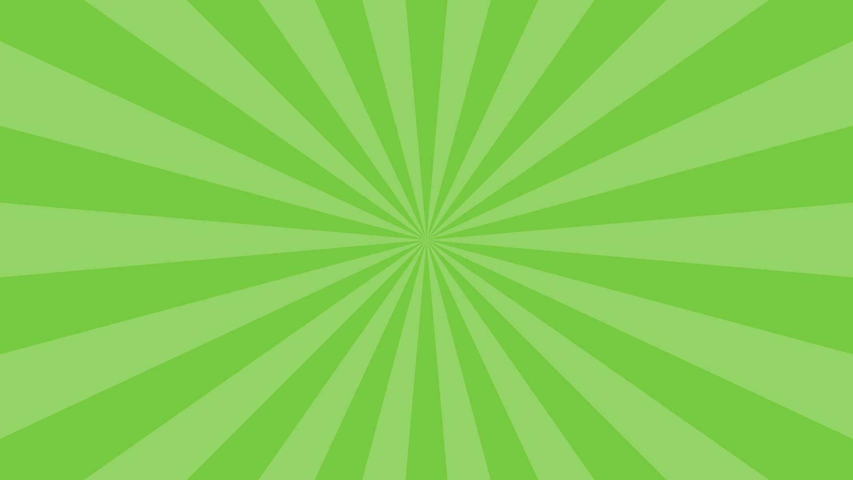 Simple Flat Green Light burst Effect vector background