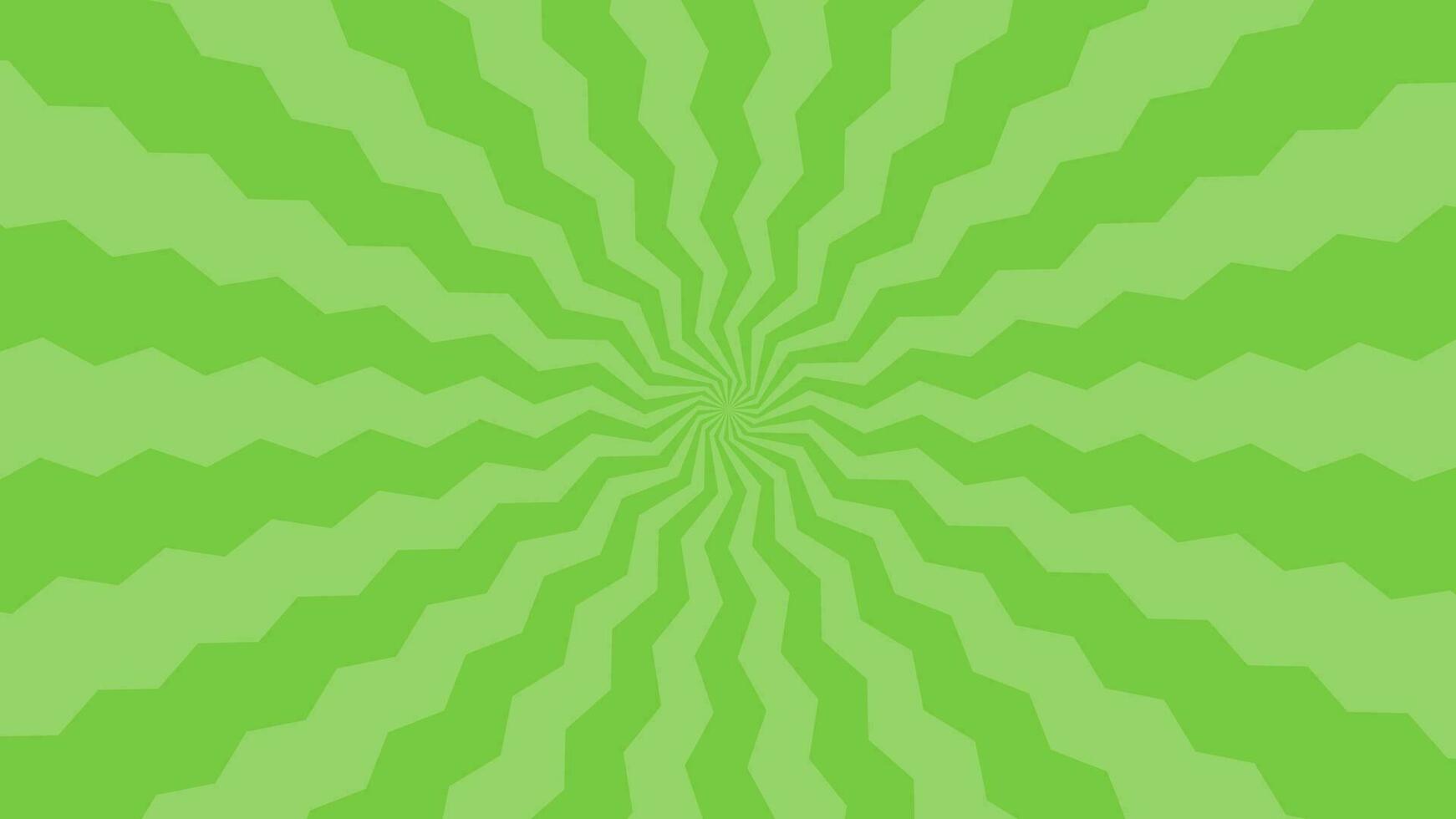 Simple Flat Green Zigzag Light burst Effect vector background