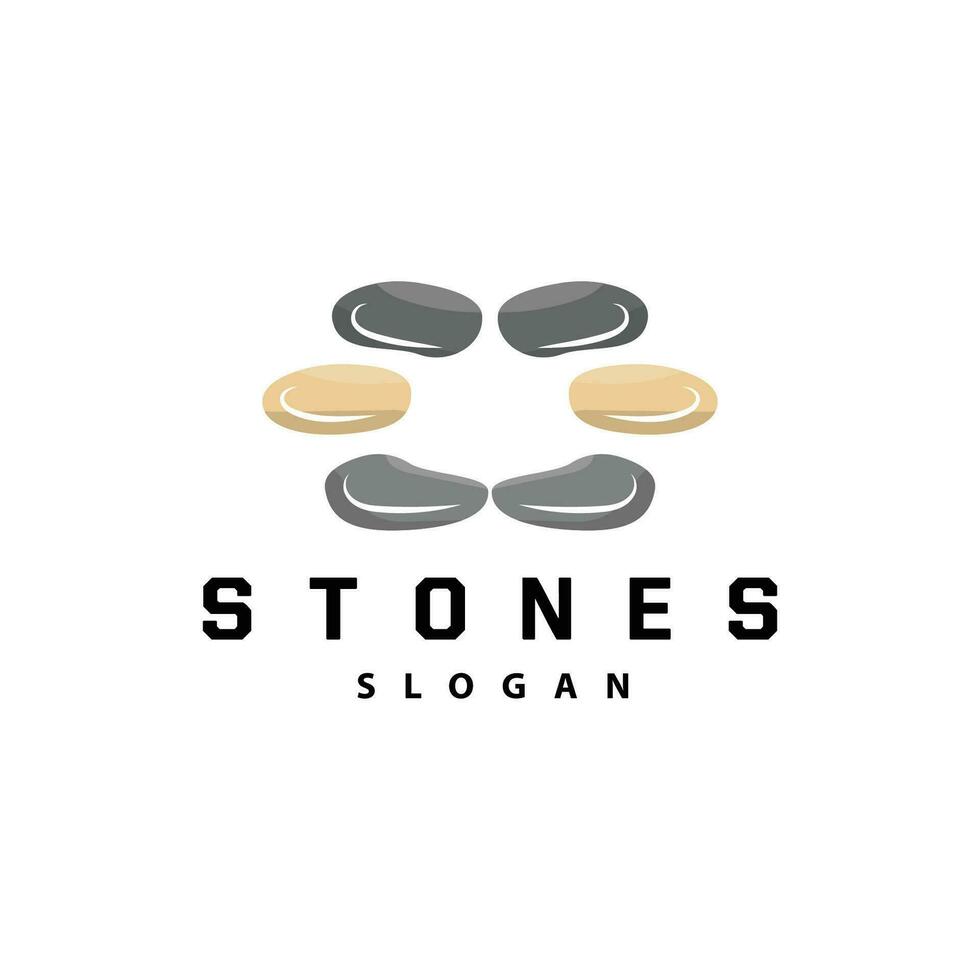 Stone Logo, Premium Elegant Design, Stone Balance Vector, Stepping Rock Walking Icon Illustration Design vector