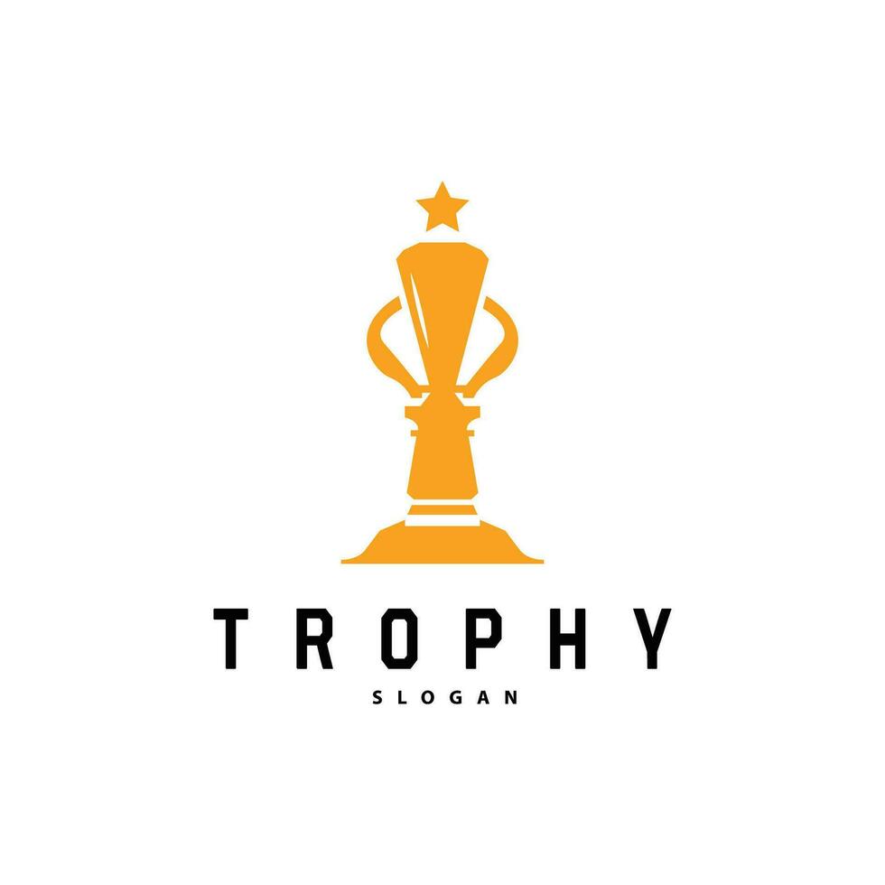 Trophy Logo, Design Vector Icon Template Illustration Cup Championship Tournament Winner Award