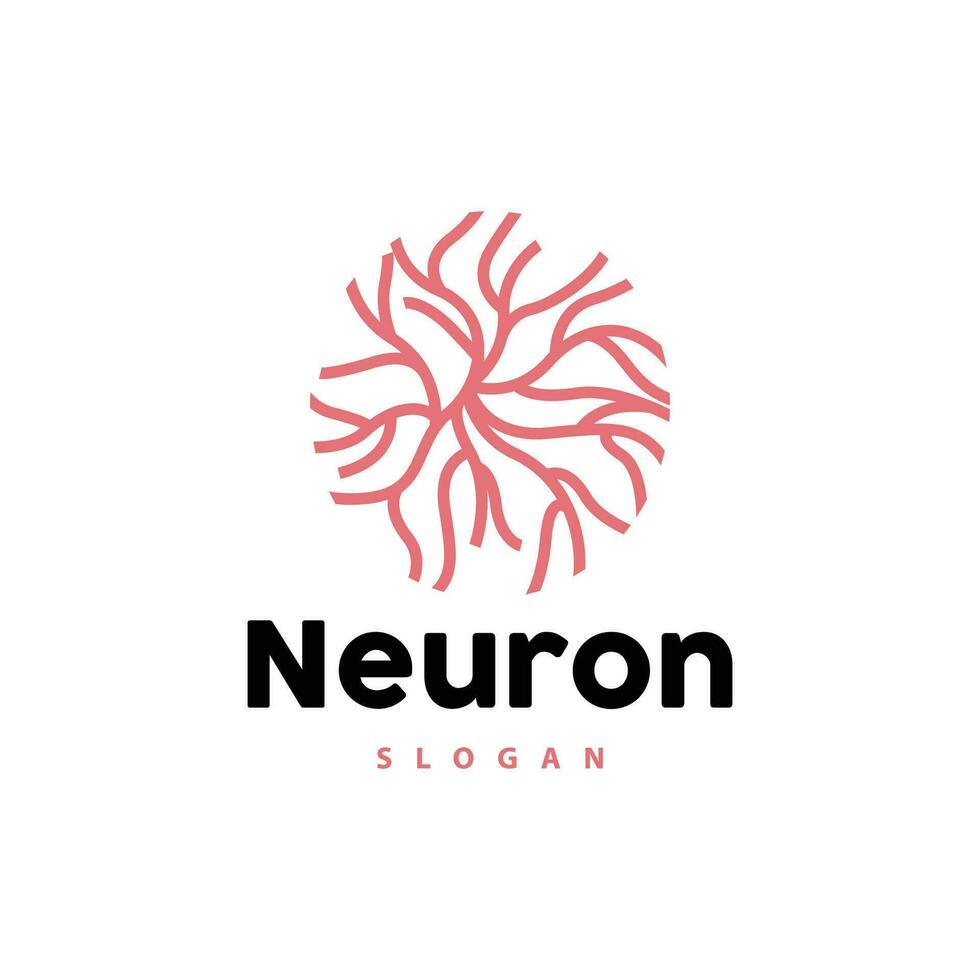Neuron Logo, Neuron Nerve or Seaweed Vector Abstract Molecule Design, Template Illustration