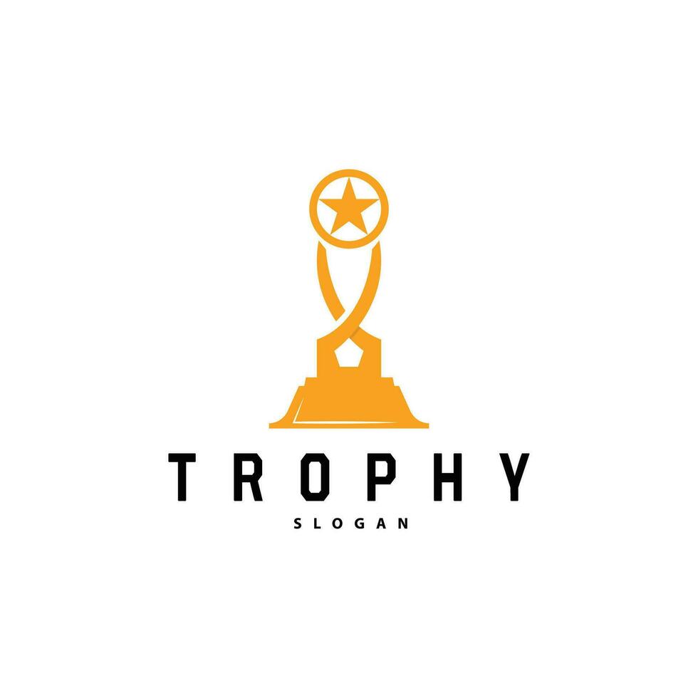 Trophy Logo, Design Vector Icon Template Illustration Cup Championship Tournament Winner Award