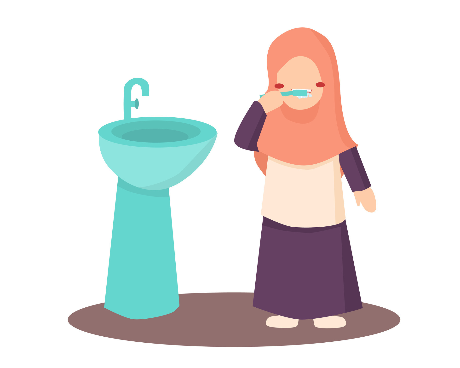 Girl Brush Her Teeth illustration 27441630 Vector Art at Vecteezy