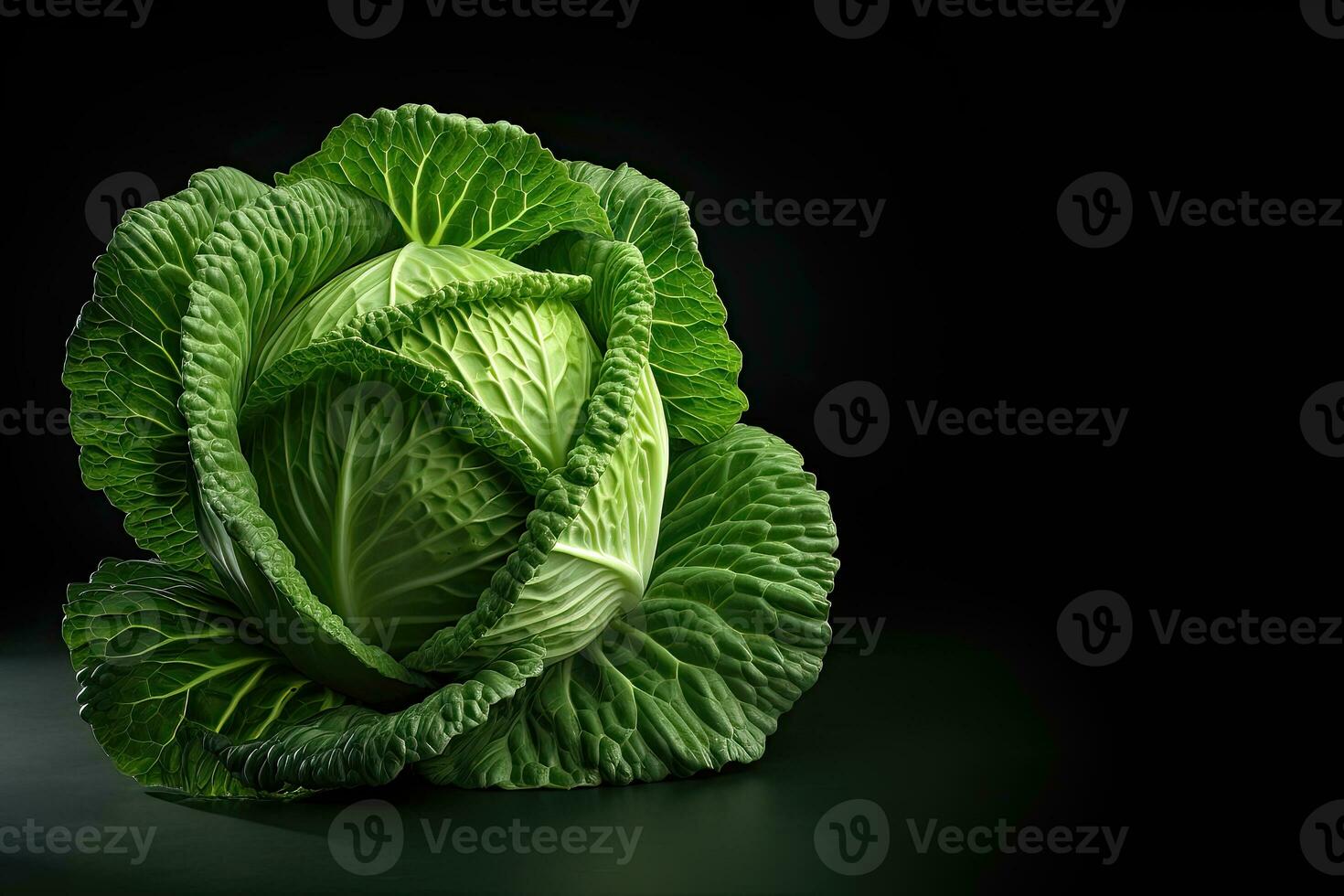Green cabbage with copy space - AI Generative photo