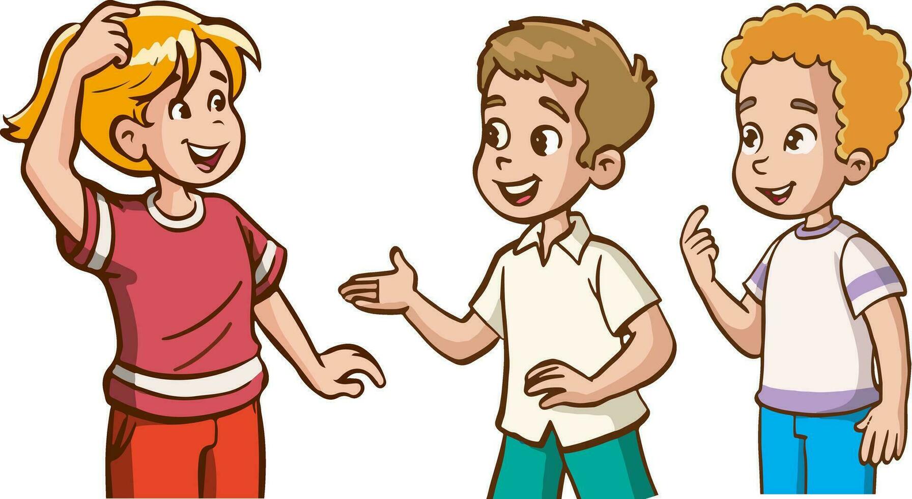 group of kids chatting vector illustration