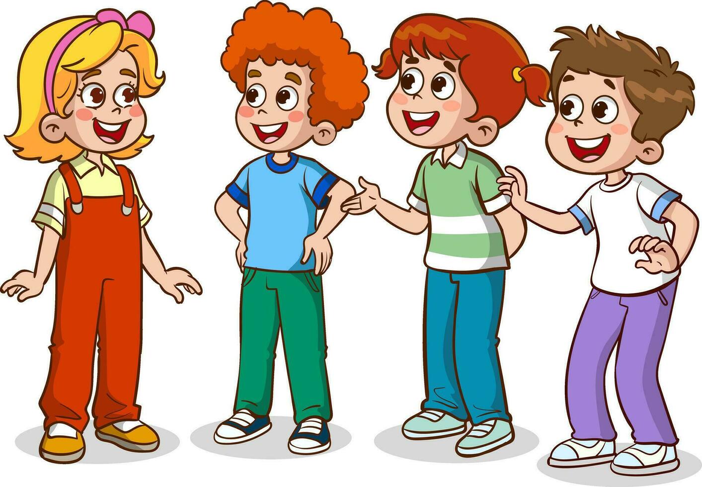 group of kids chatting vector illustration