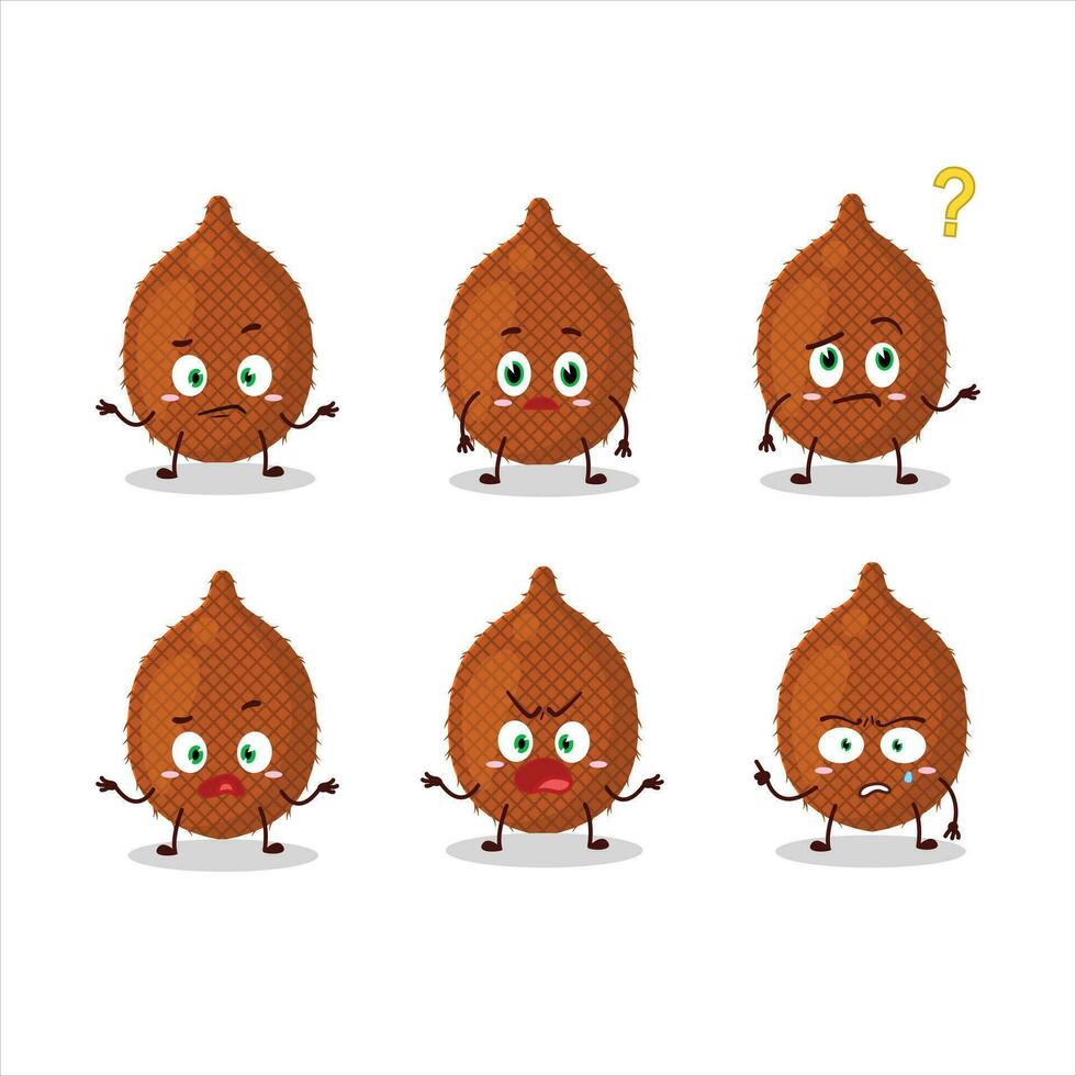 Cartoon character of salak with what expression vector