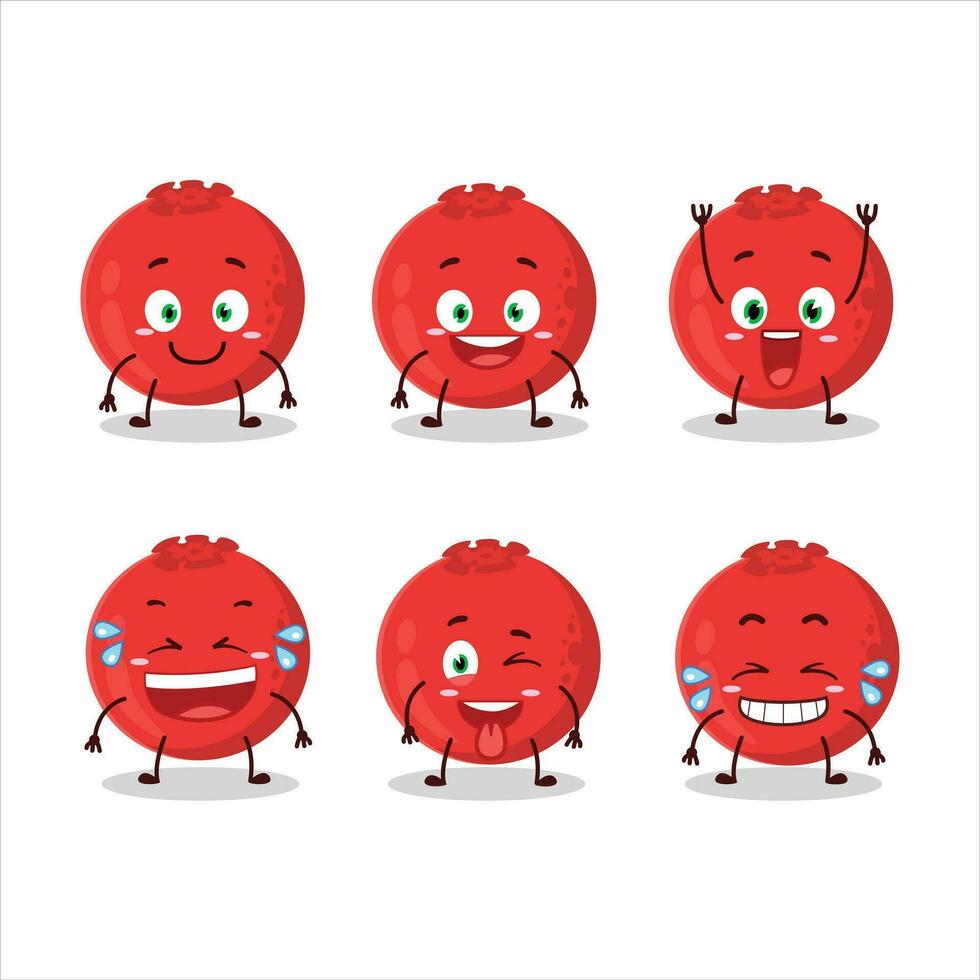 Cartoon character of red berry with smile expression vector