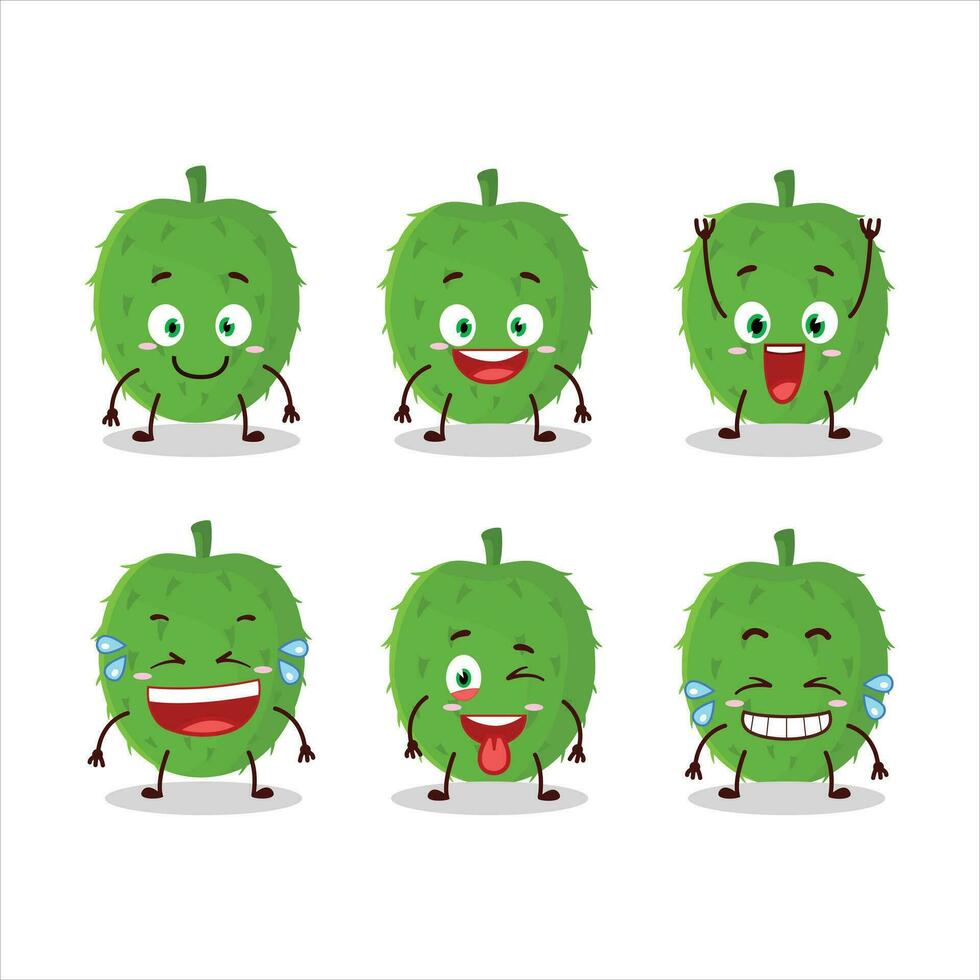 Cartoon character of soursop with smile expression vector