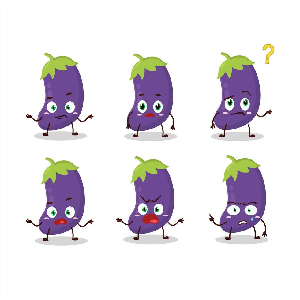 Cartoon character of eggplant with what expression vector