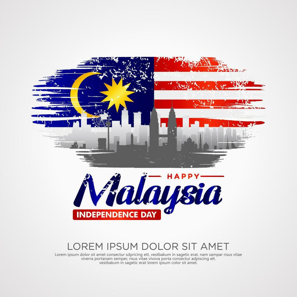 Malaysia independence day  template vector
