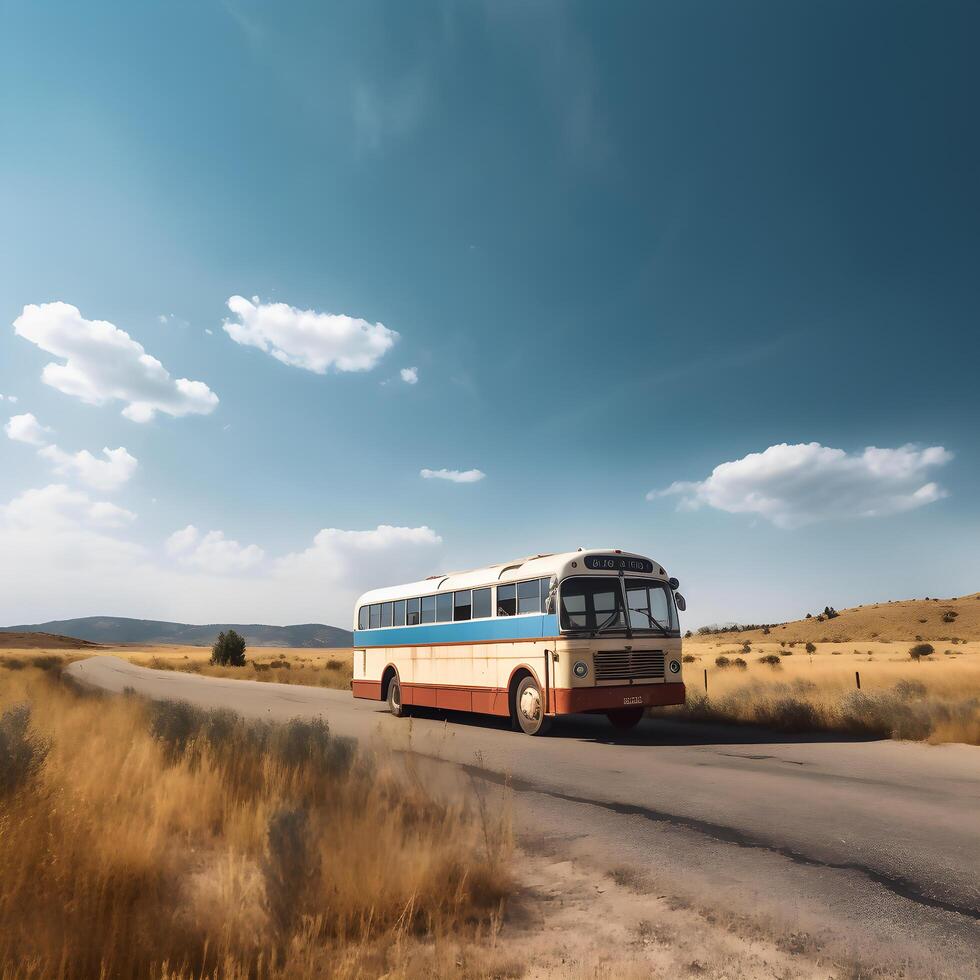 School bus on the road photo