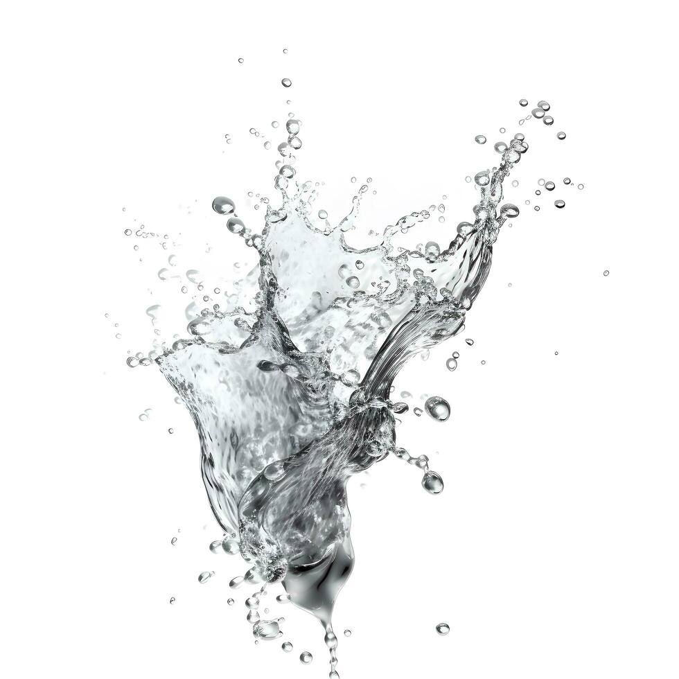 salpicaduras de agua sobre fondo blanco foto