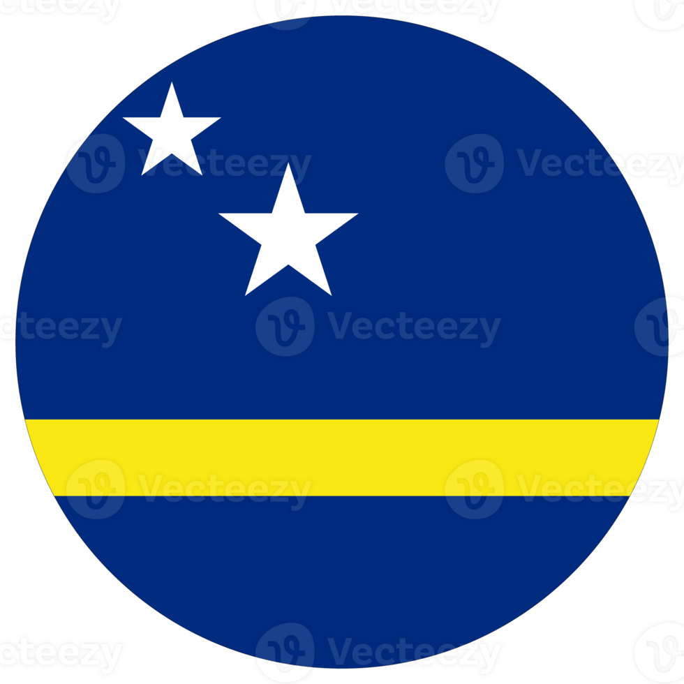 Curacao flag in circle shape. Flag of Curacao in round shape png