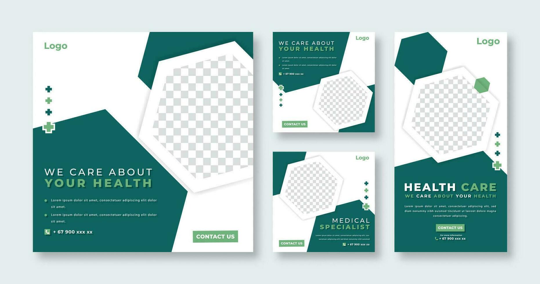 Medical Social Media Post for Online Marketing Promotion Banner, Story and Web Internet Ads Flyer vector