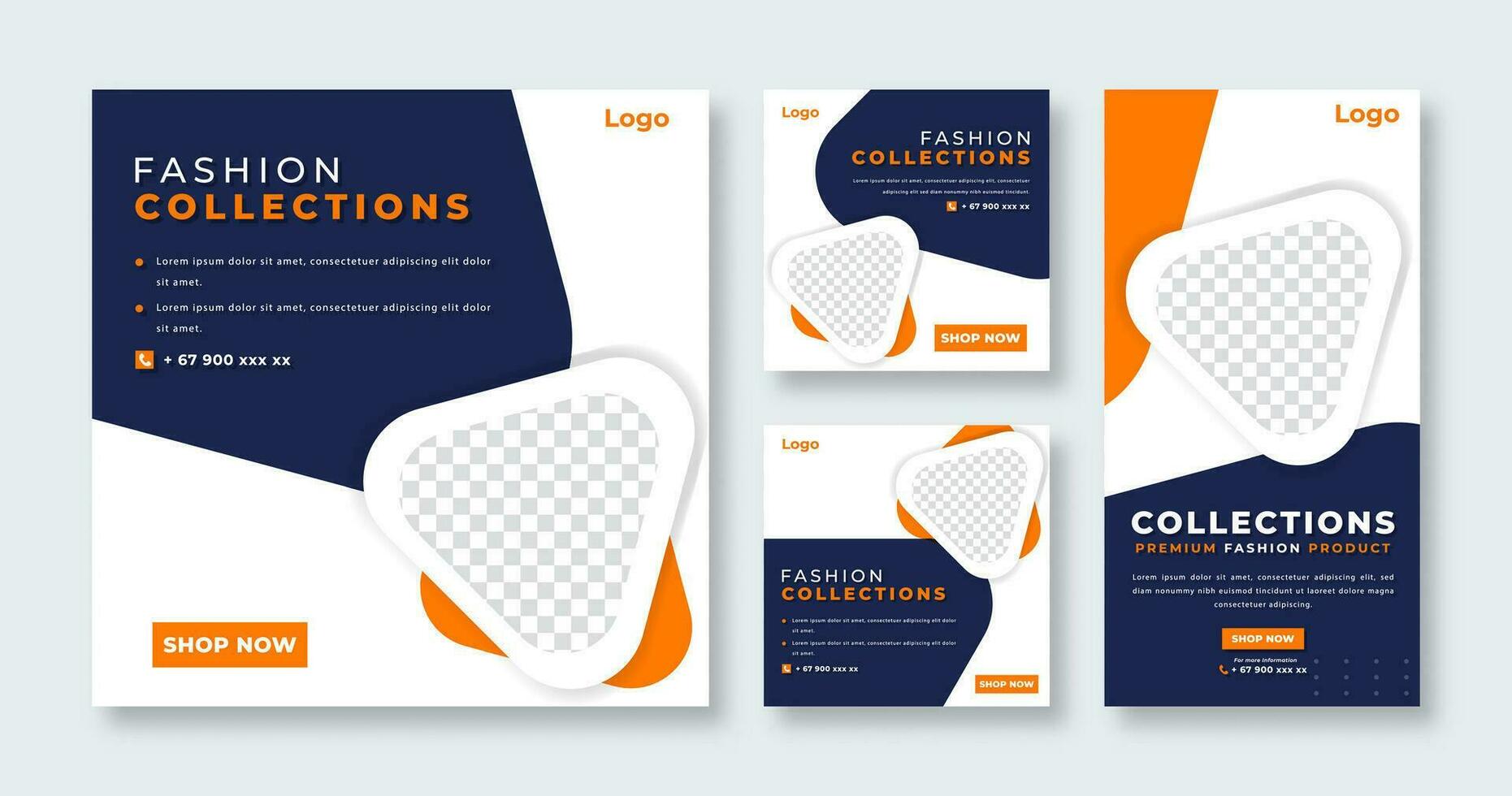 Fashion Collection Social Media Post for Online Marketing Promotion Banner, Story and Web Internet Ads Flyer vector