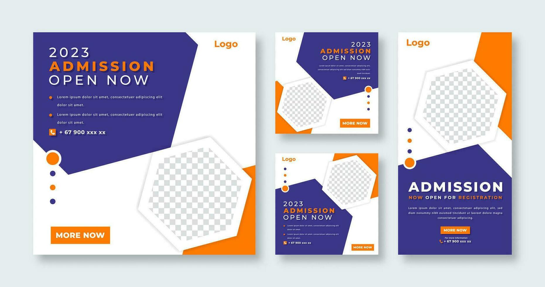 School Education Admission Social Media Post for Online Marketing Promotion Banner, Story and Web Internet Ads Flyer vector