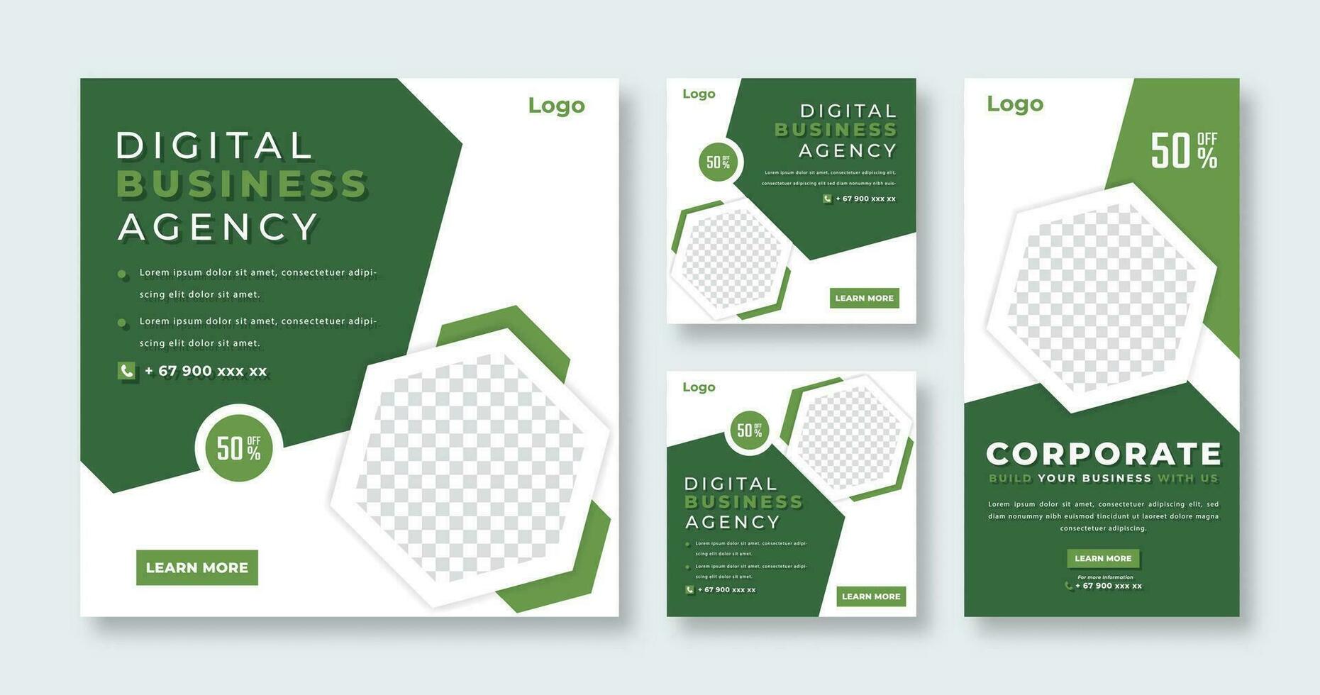 Digital Business Agency Social Media Post for Online Marketing Promotion Banner, Story and Web Internet Ads Flyer vector
